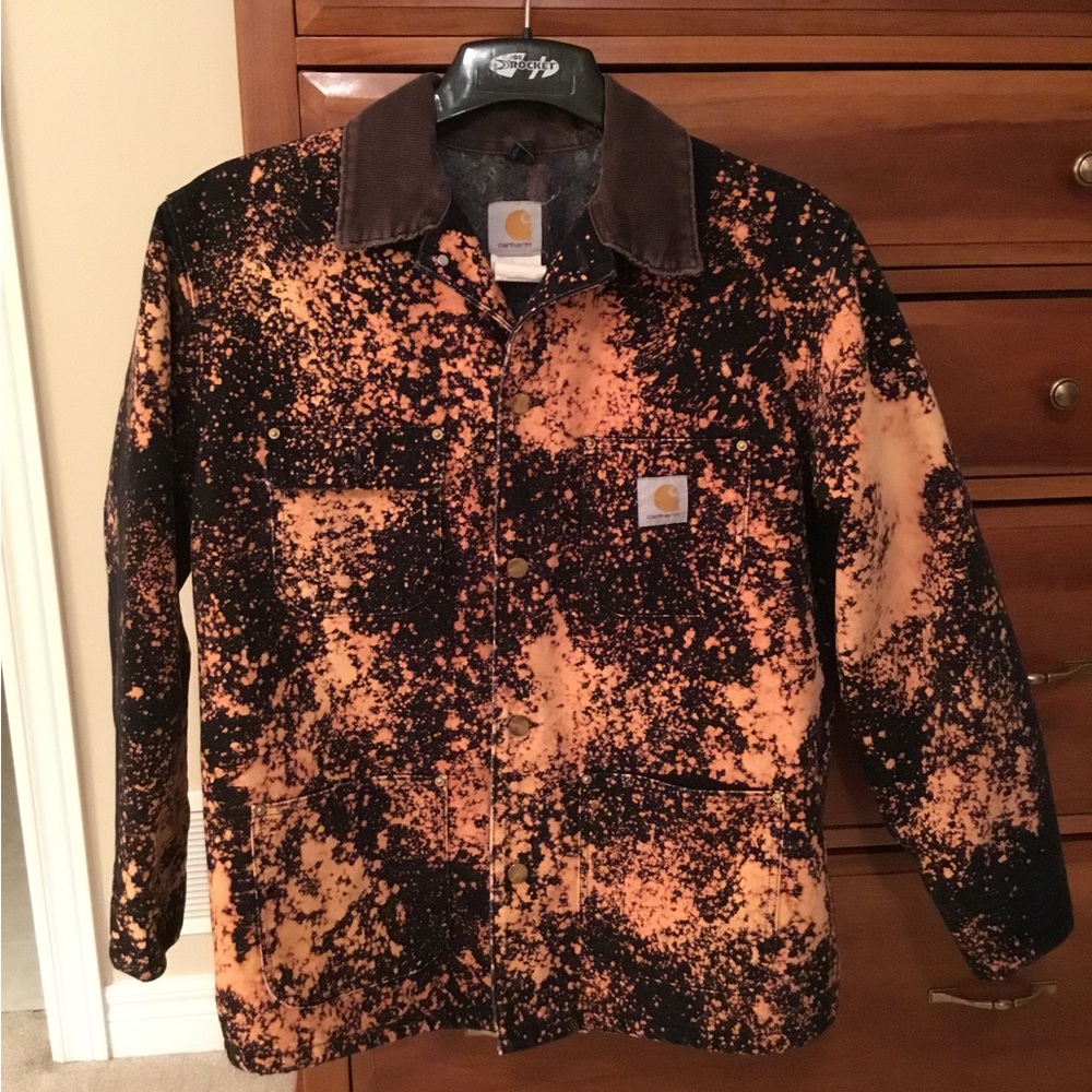 Vintage Carhartt blanket lined, acid washed chore coat.